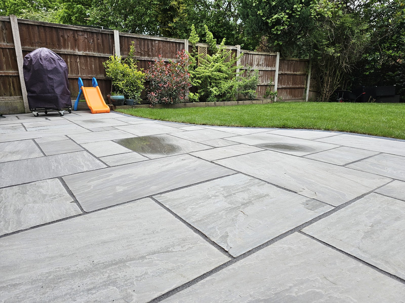 Indian sandstone paving and landscaping